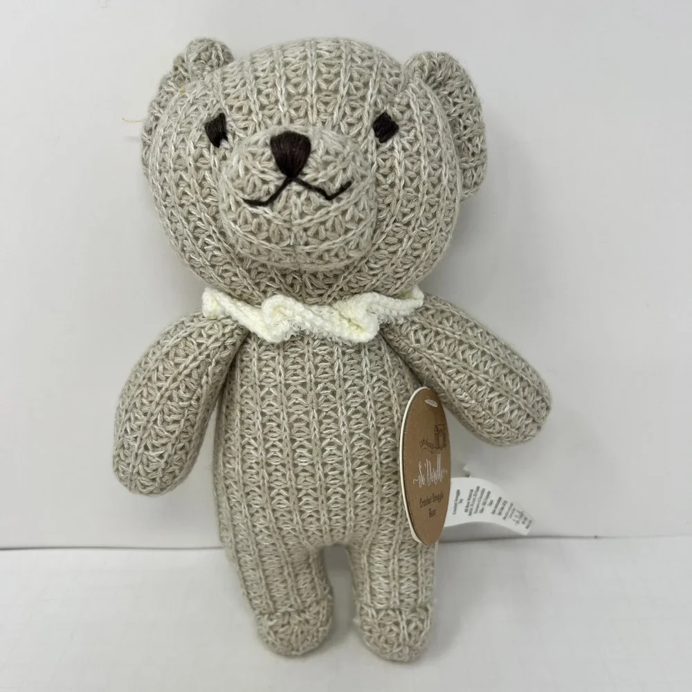 SoDorable Crochet Snuggle Bear Tan Knit Plush Toy OS 500001‎ Soft Stuffed Animal